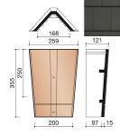 FAÎTIÈRE ANGULAIRE  ARDOISE KORAMIC 3P/ML